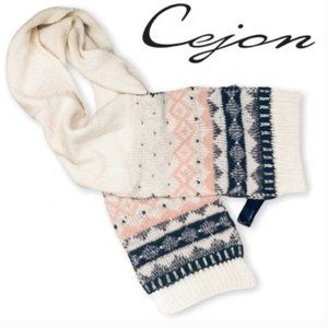 NEW Cejon Scarf Embellished Ivory & Pink